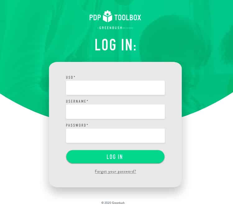Greenbush - PDP Toolbox Log In
